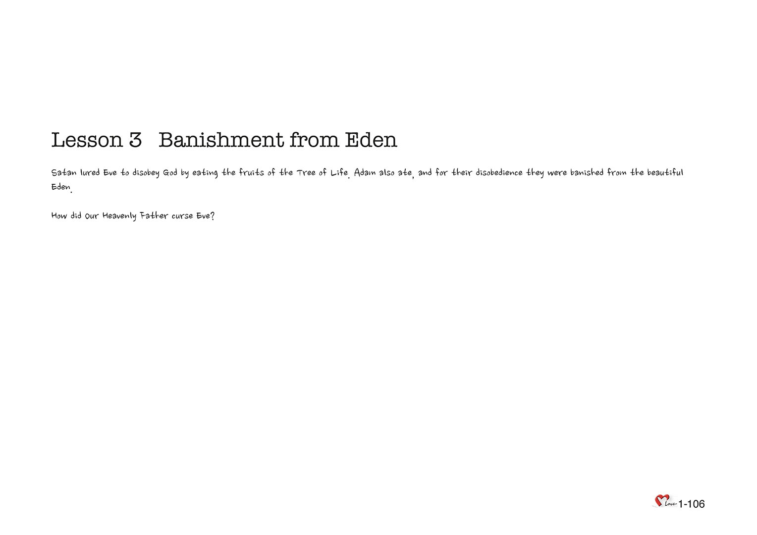 Chapter 1 - Lesson 3 - Banishment from Eden