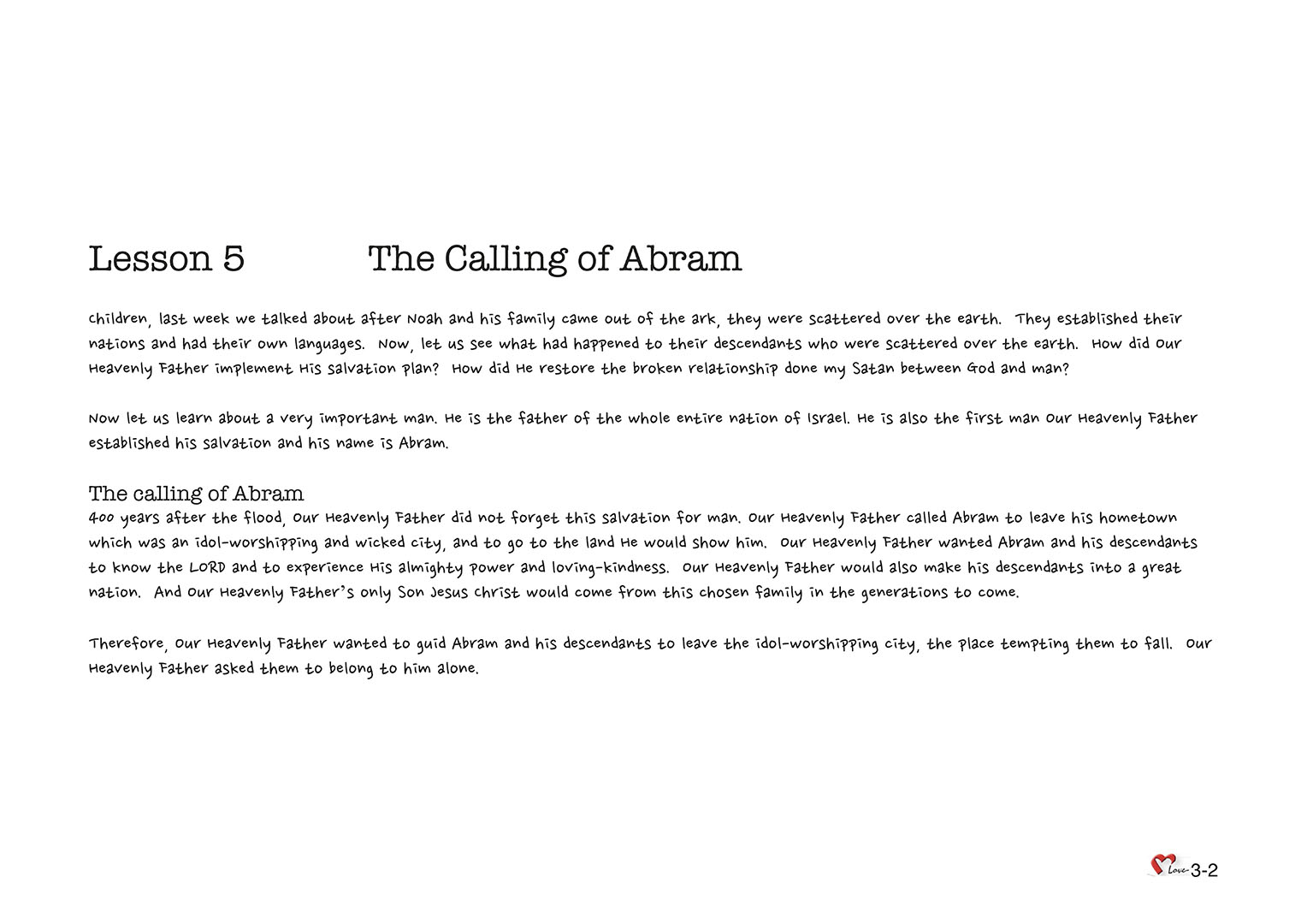 Chapter 3 - Lesson 5 - The Calling of Abram