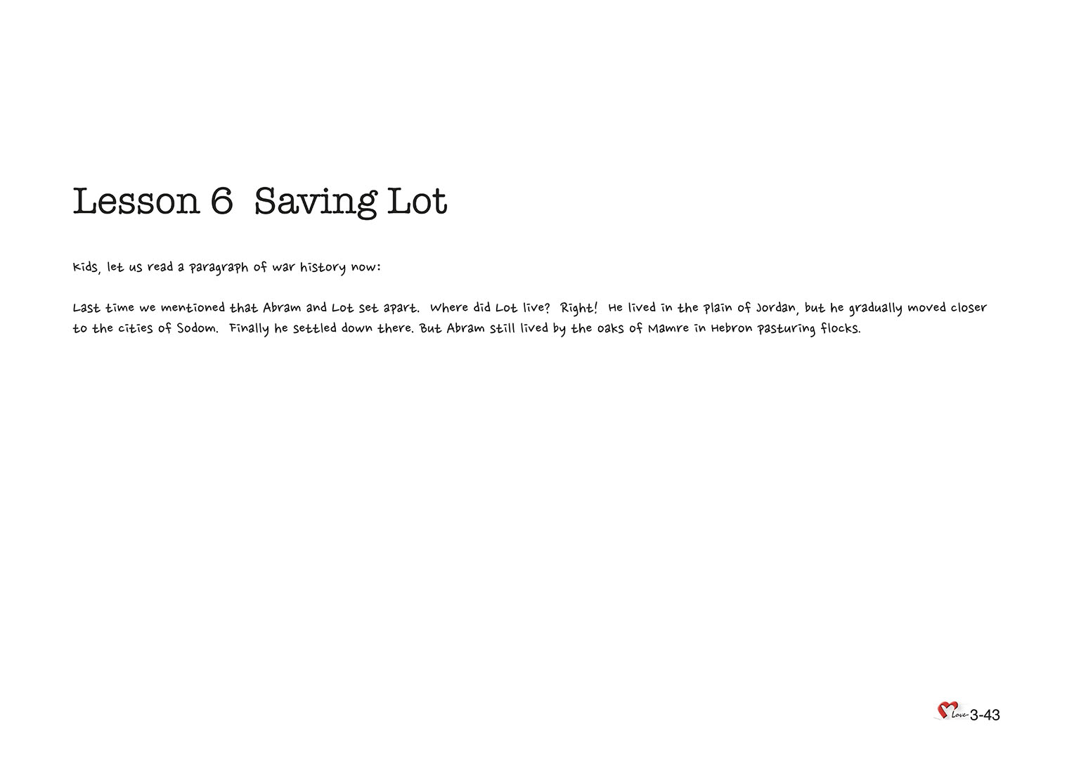 Chapter 3 - Lesson 6 - Saving Lot