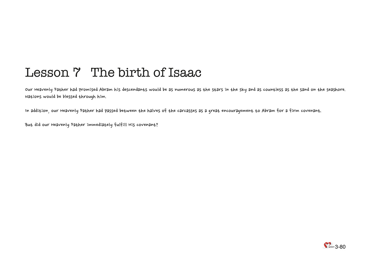Chapter 3 - Lesson 7 - The birth of Isaac