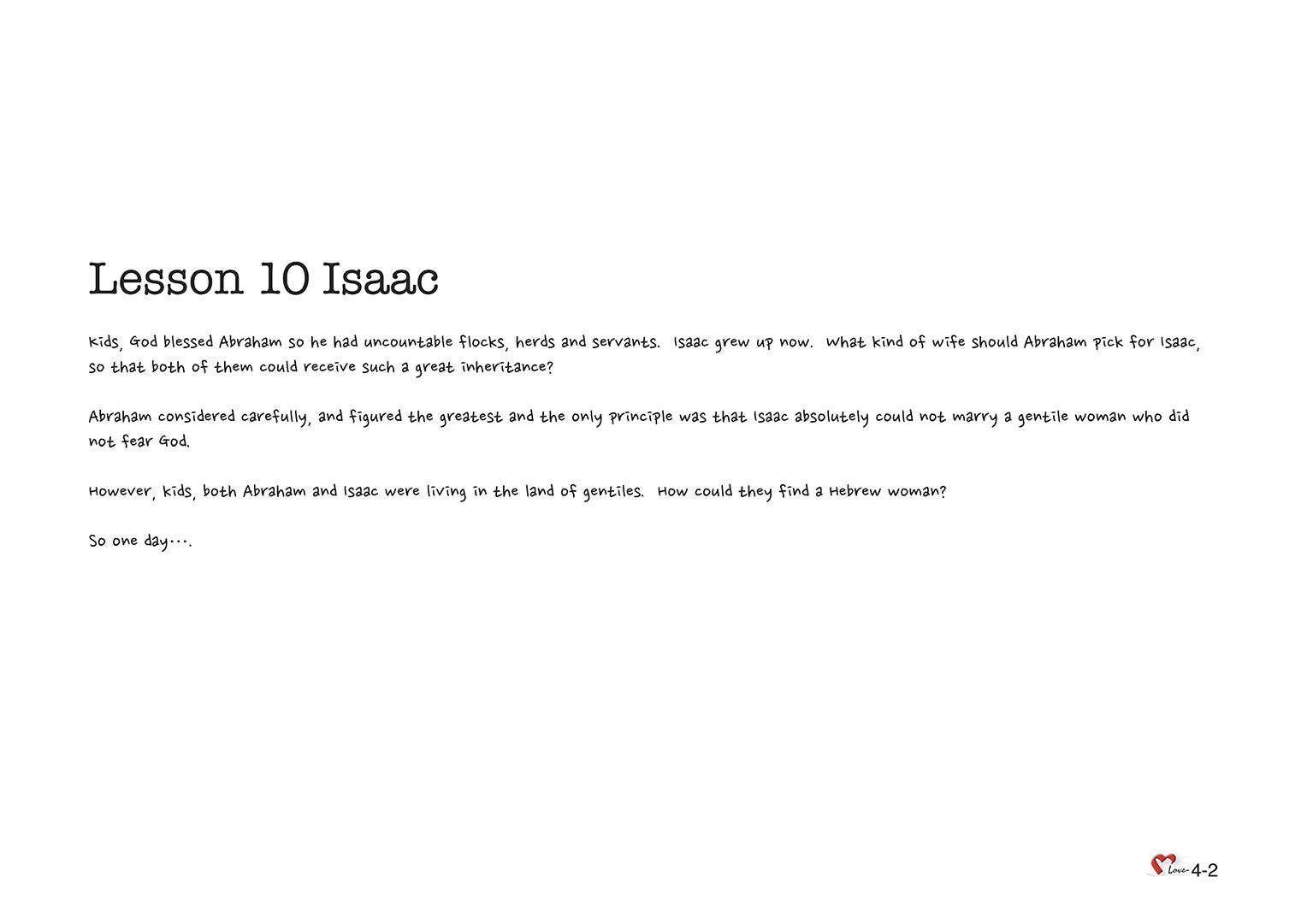 Chapter 4 - Lesson 10 - Isaac