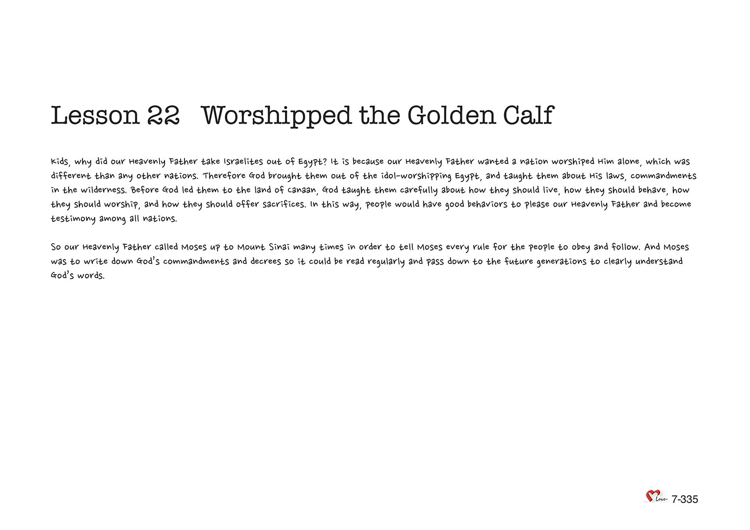 Chapter 7 - Lesson 22 - Worshipped the Golden Calf