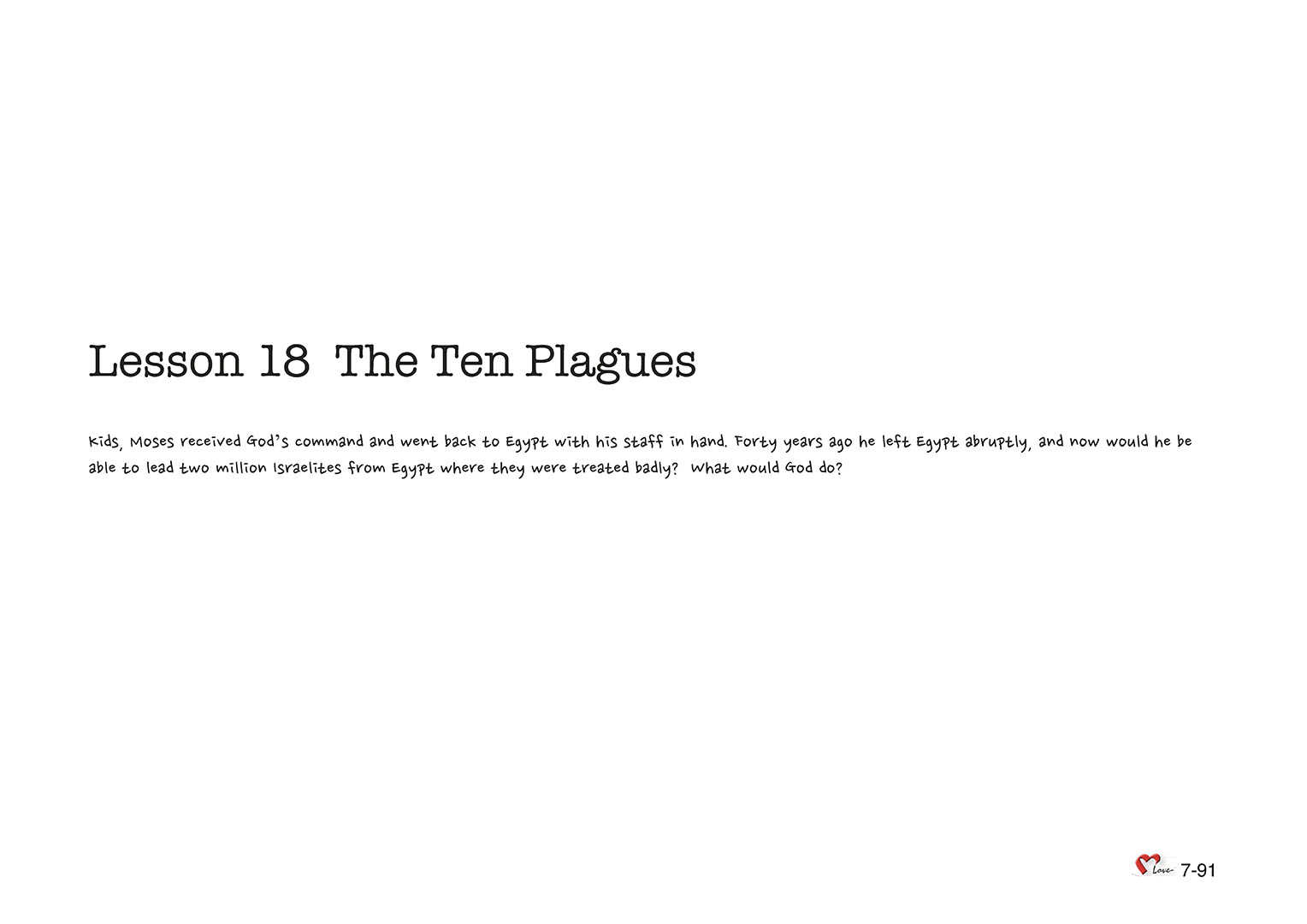 Chapter 7 - Lesson 18 - The Ten Plagues