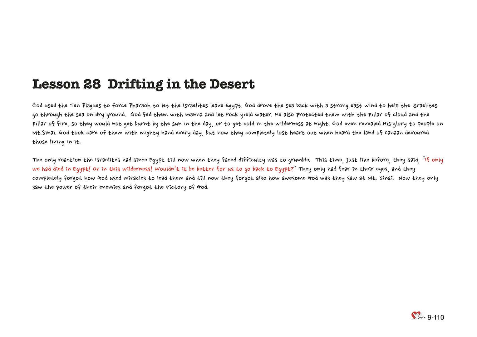 Chapter 9 - Lesson 28 - Drifting in the Desert