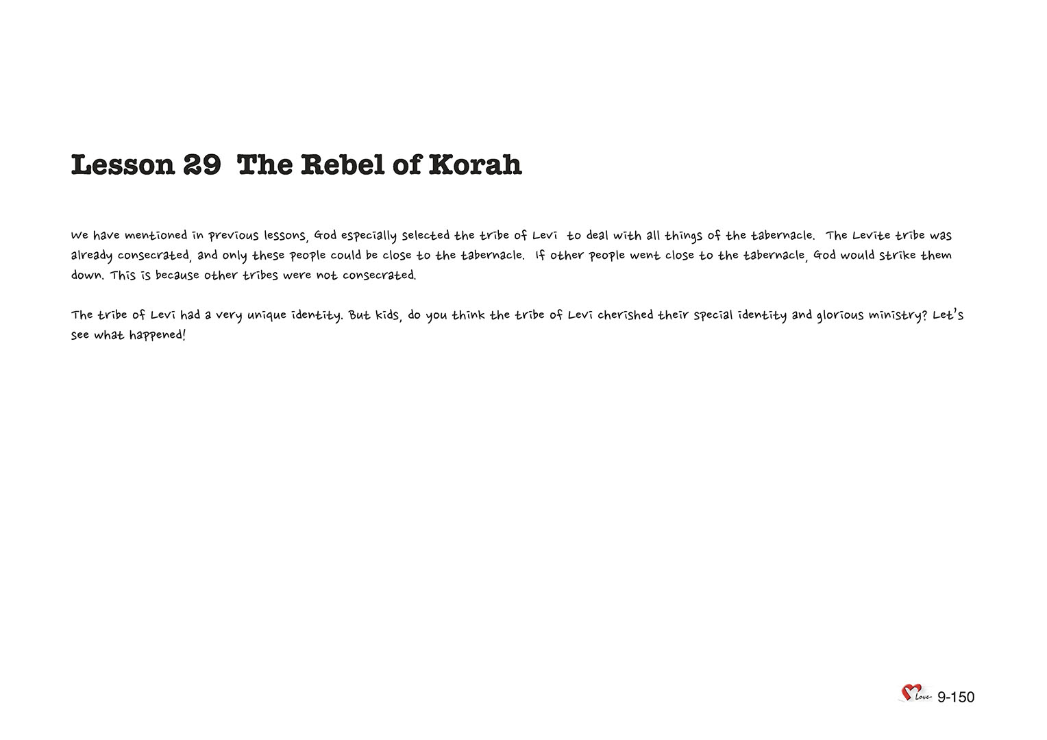 Chapter 9 - Lesson 29 - The Rebel of Korah