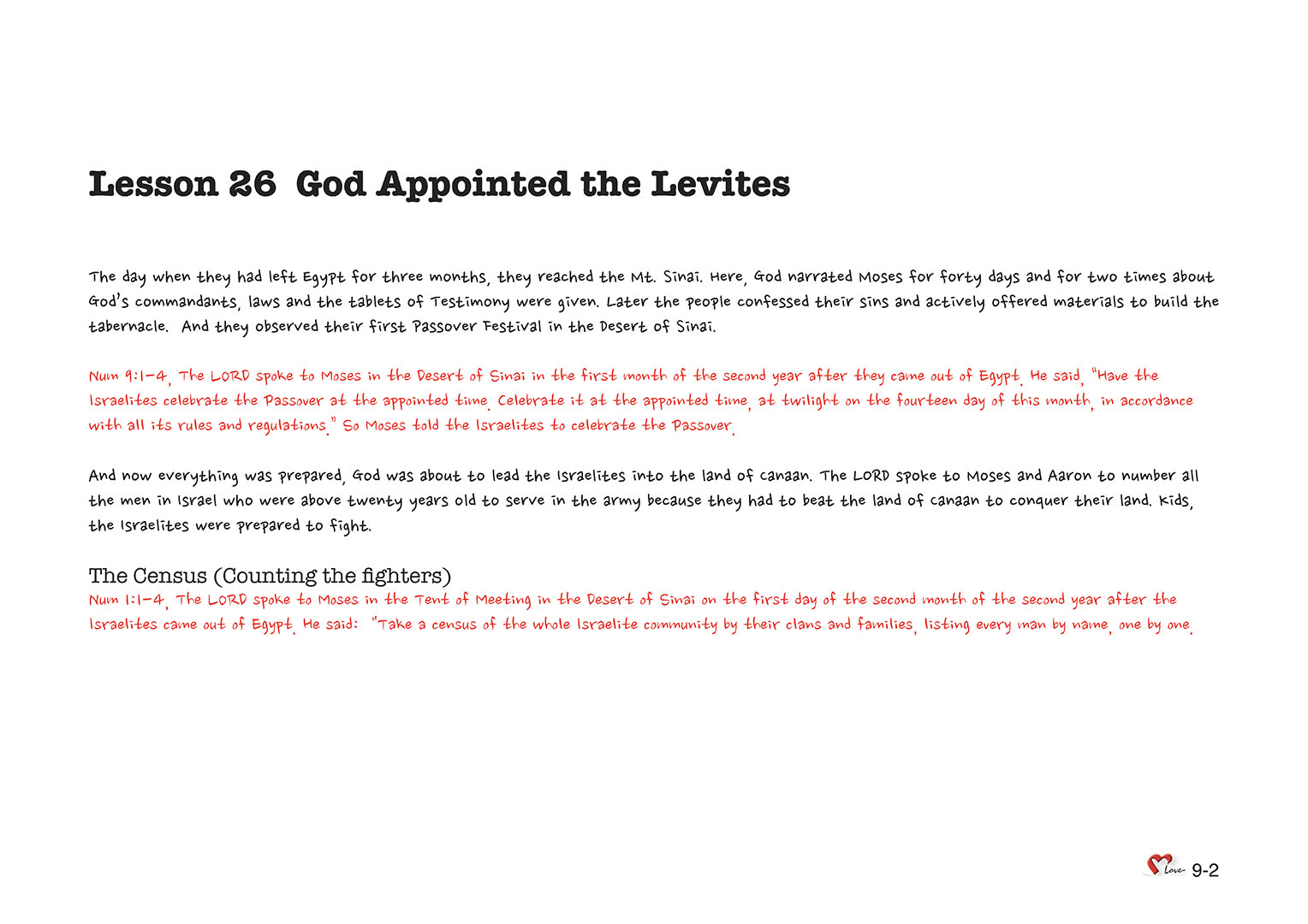 Chapter 9 - Lesson 26 - God Appointed the Levites