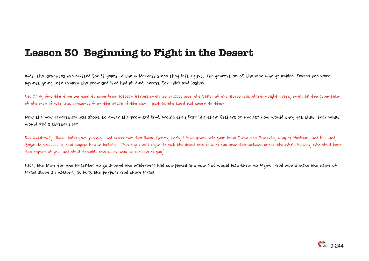 Chapter 9 - Lesson 30 - Beginning to Fight in the Desert