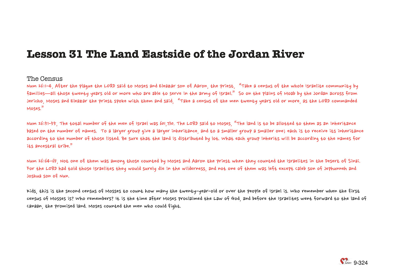 Chapter 9 - Lesson 31 - The Land Eastside of the Jordan River