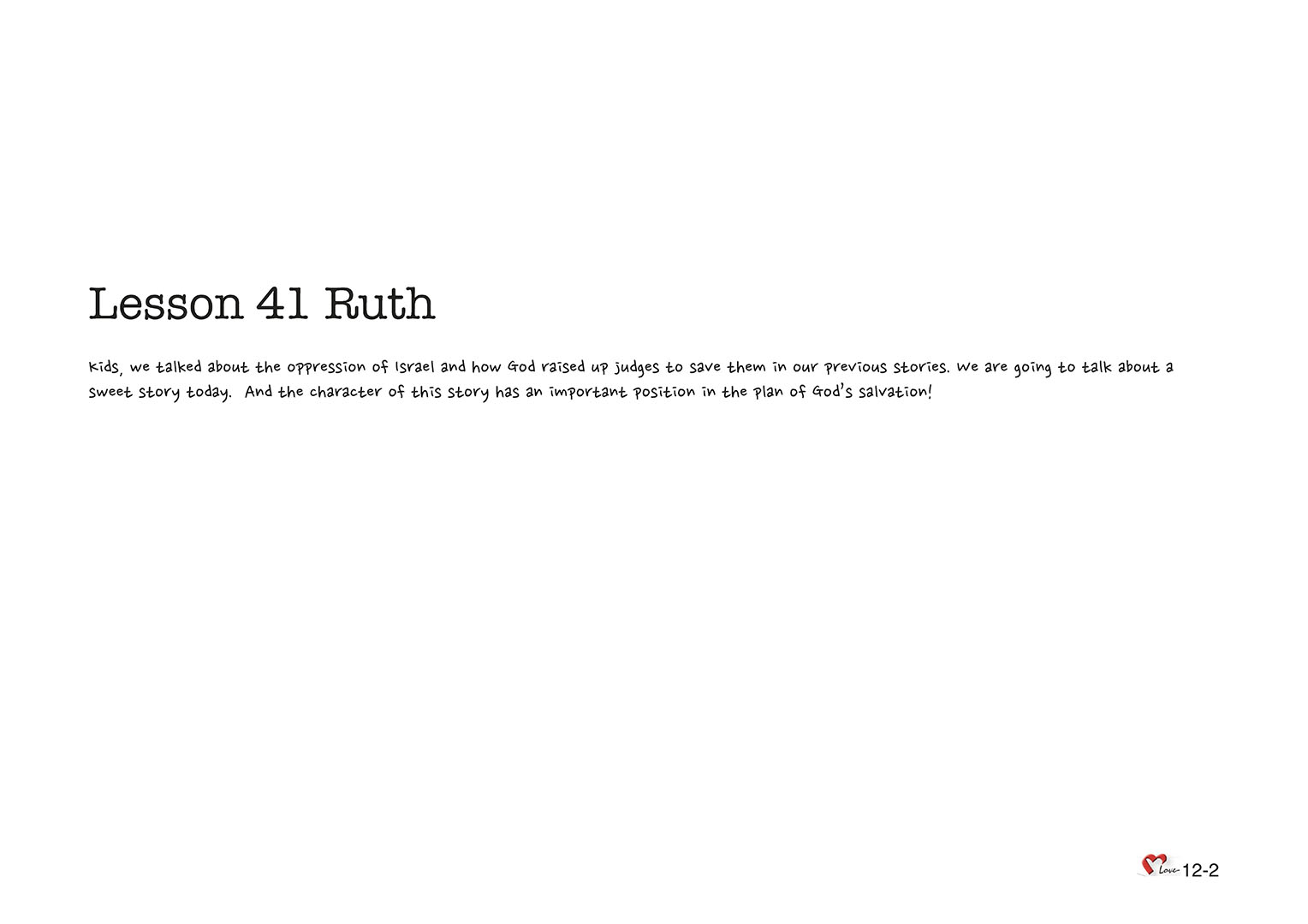 Chapter 12 - Lesson 41 - Ruth