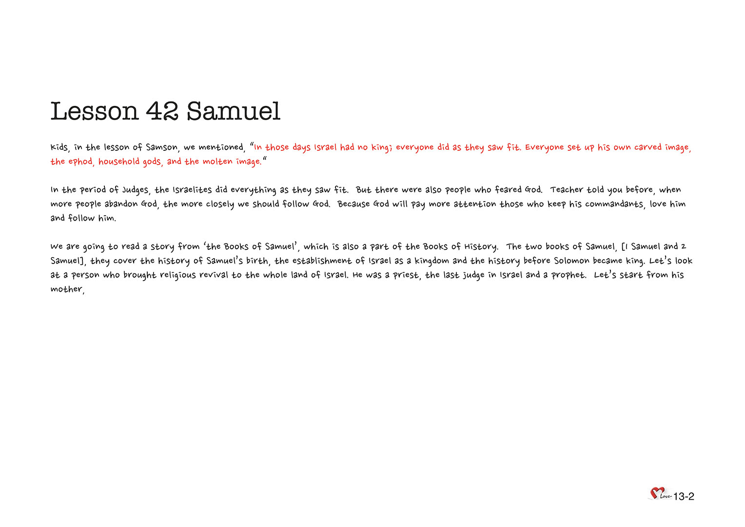 Chapter 13 - Lesson 42 - Samuel