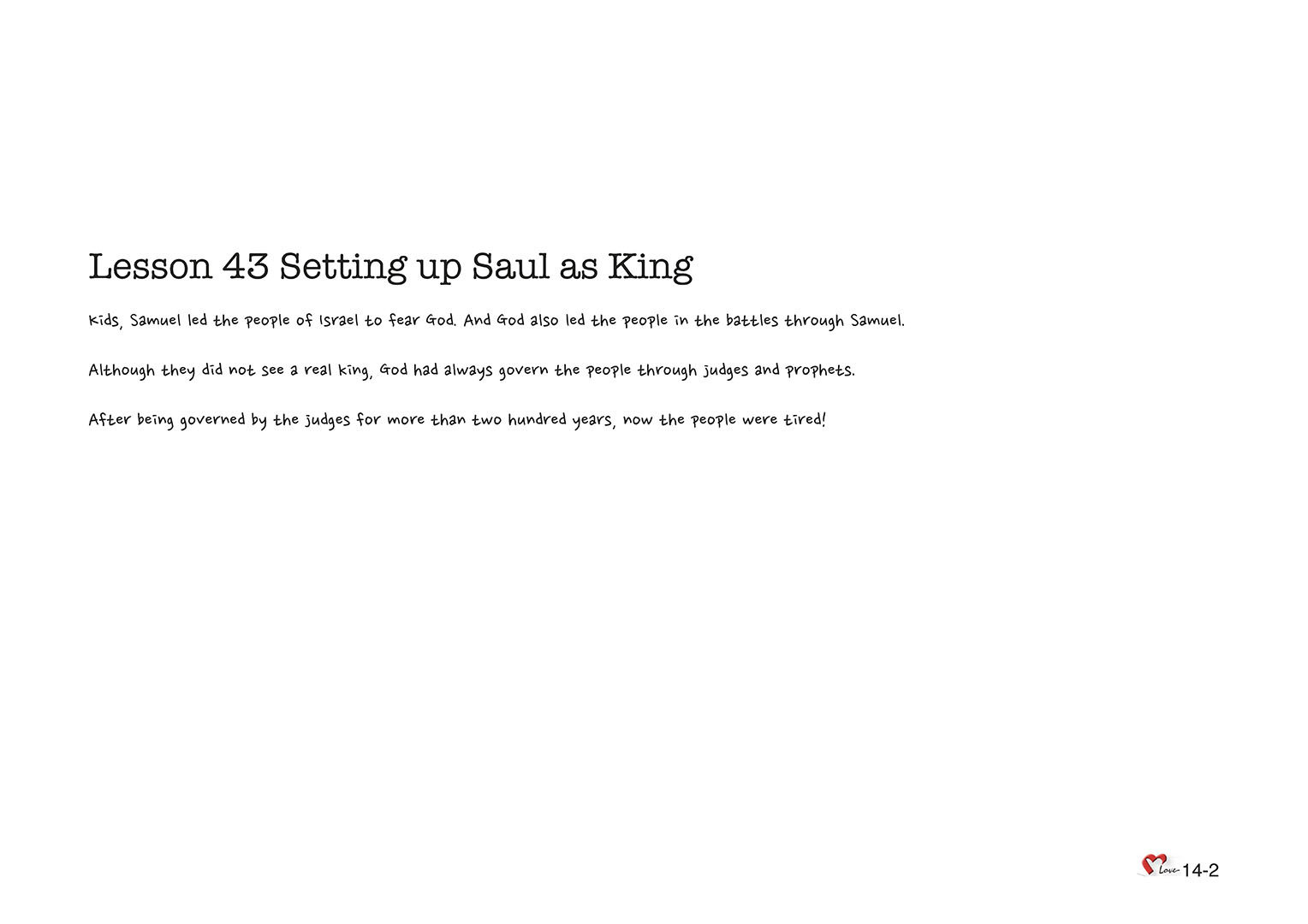 Chapter 14 - Lesson 43 - Setting up Saul as King