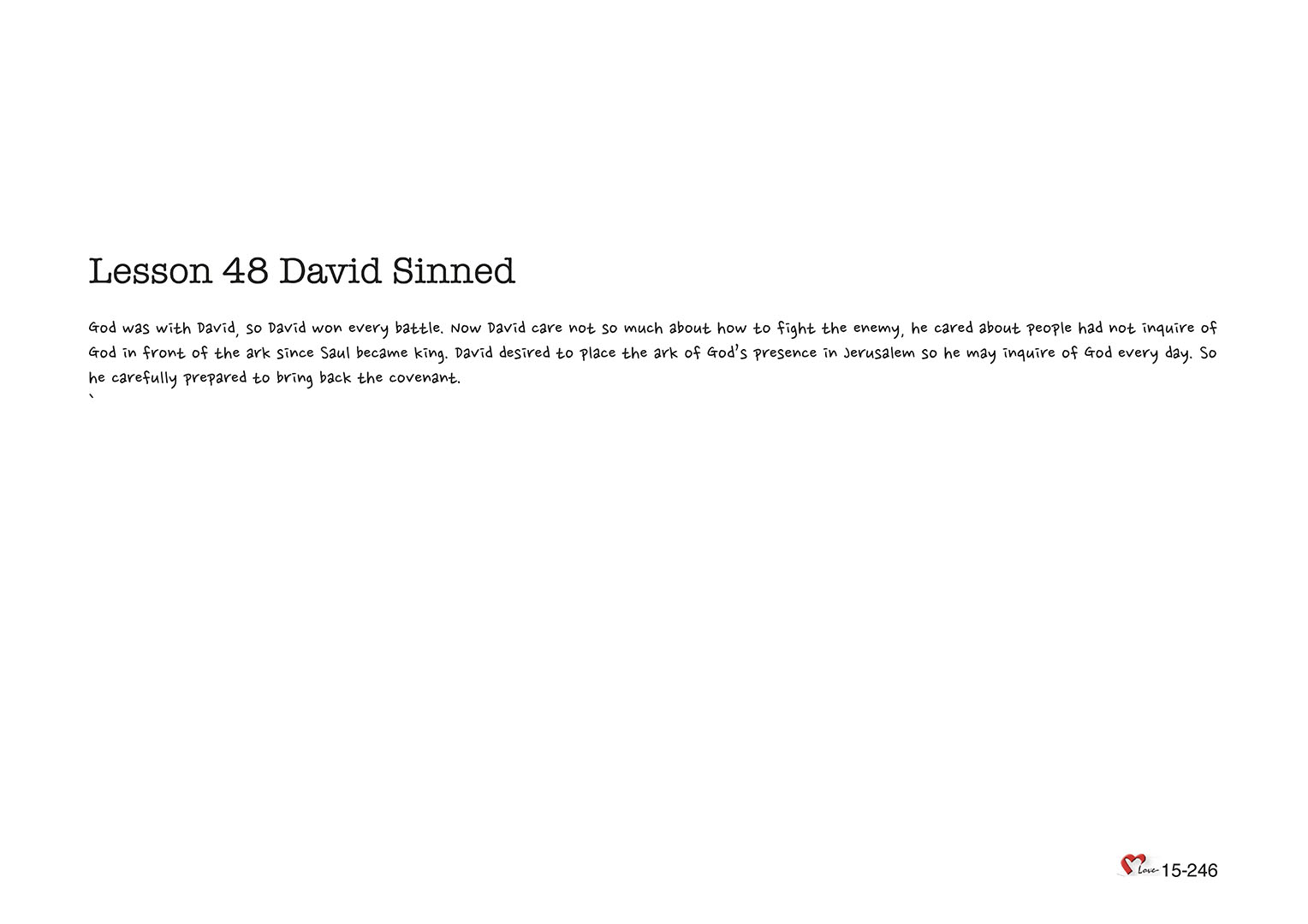 Chapter 15 - Lesson 48 - David Sinned