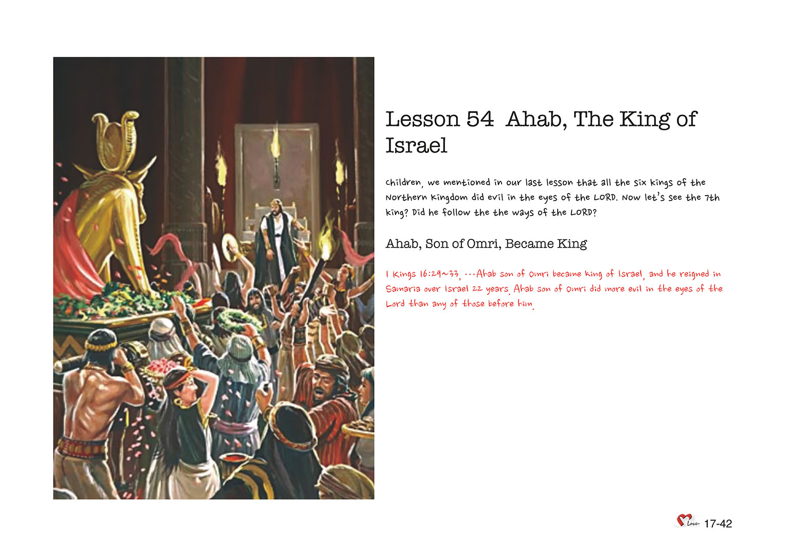 Chapter 17 - Lesson 54 - Ahab, The King of Israel