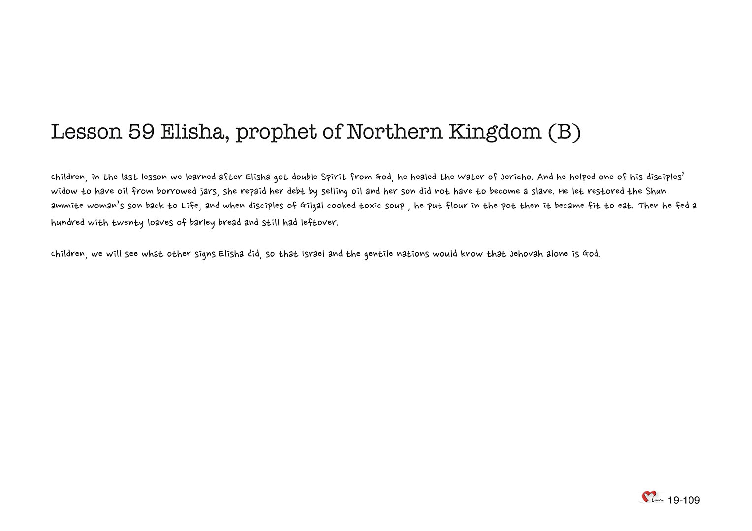 Chapter 19 - Lesson 59 - Elisha, prophet of Northern Kingdom (B)