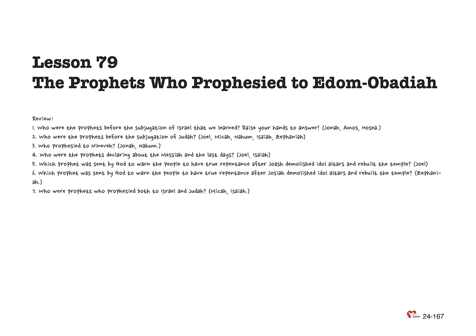 Chapter 24 - Lesson 79 - The Prophets Who Prophesied to Edom-Obadiah