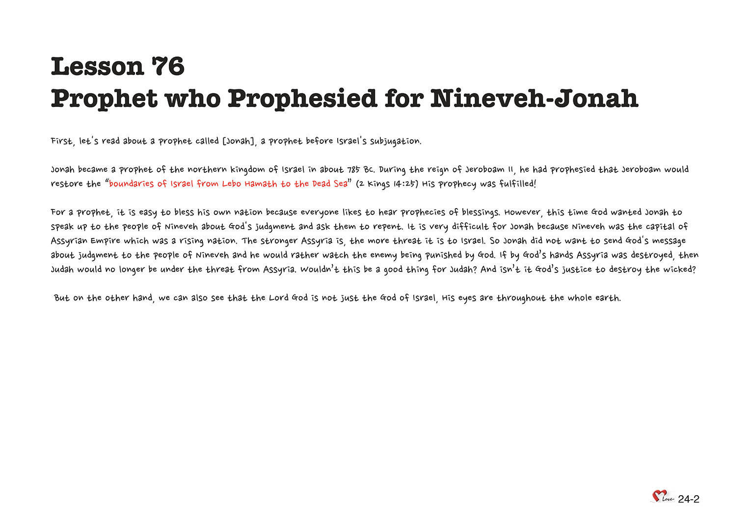 Chapter 24 - Lesson 76 - Prophet who Prophesied for Nineveh-Jonah