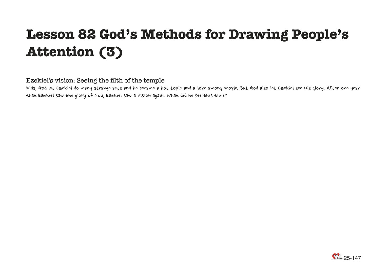 Chapter 25 - Lesson 82 - God’s Methods for Drawing People's Attention (3)