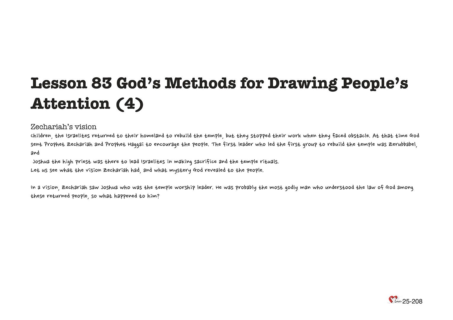 Chapter 25 - Lesson 83 - God’s Methods for Drawing People's Attention (4)