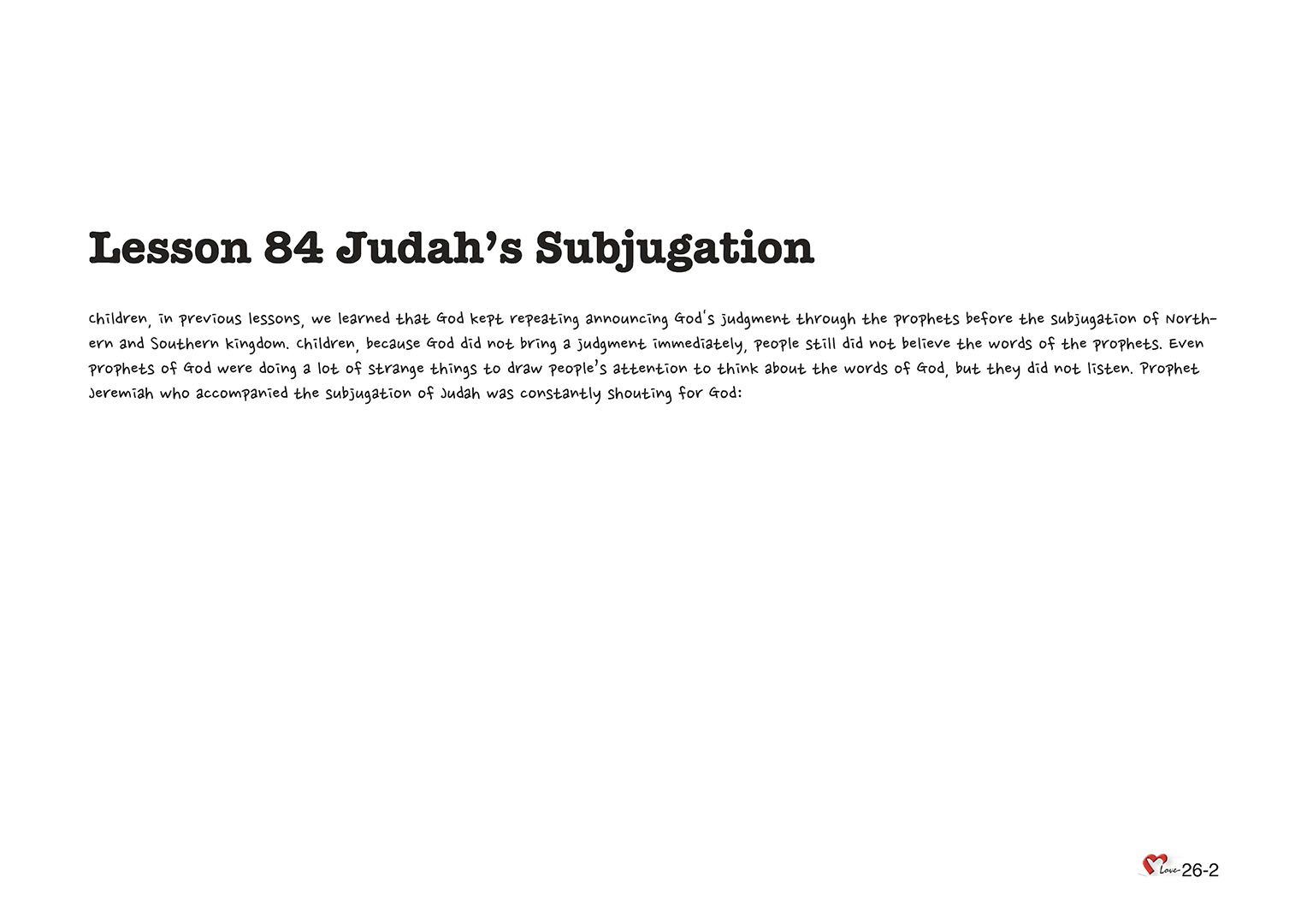 Chapter 26 - Lesson 84 - Judah's Subjugation