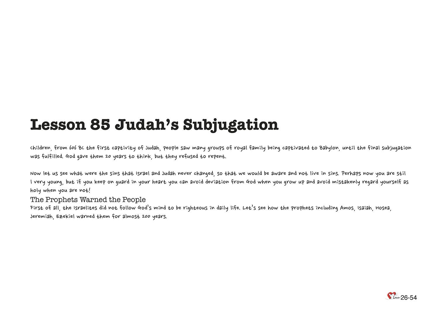 Chapter 26 - Lesson 85 - Judah's Subjugation