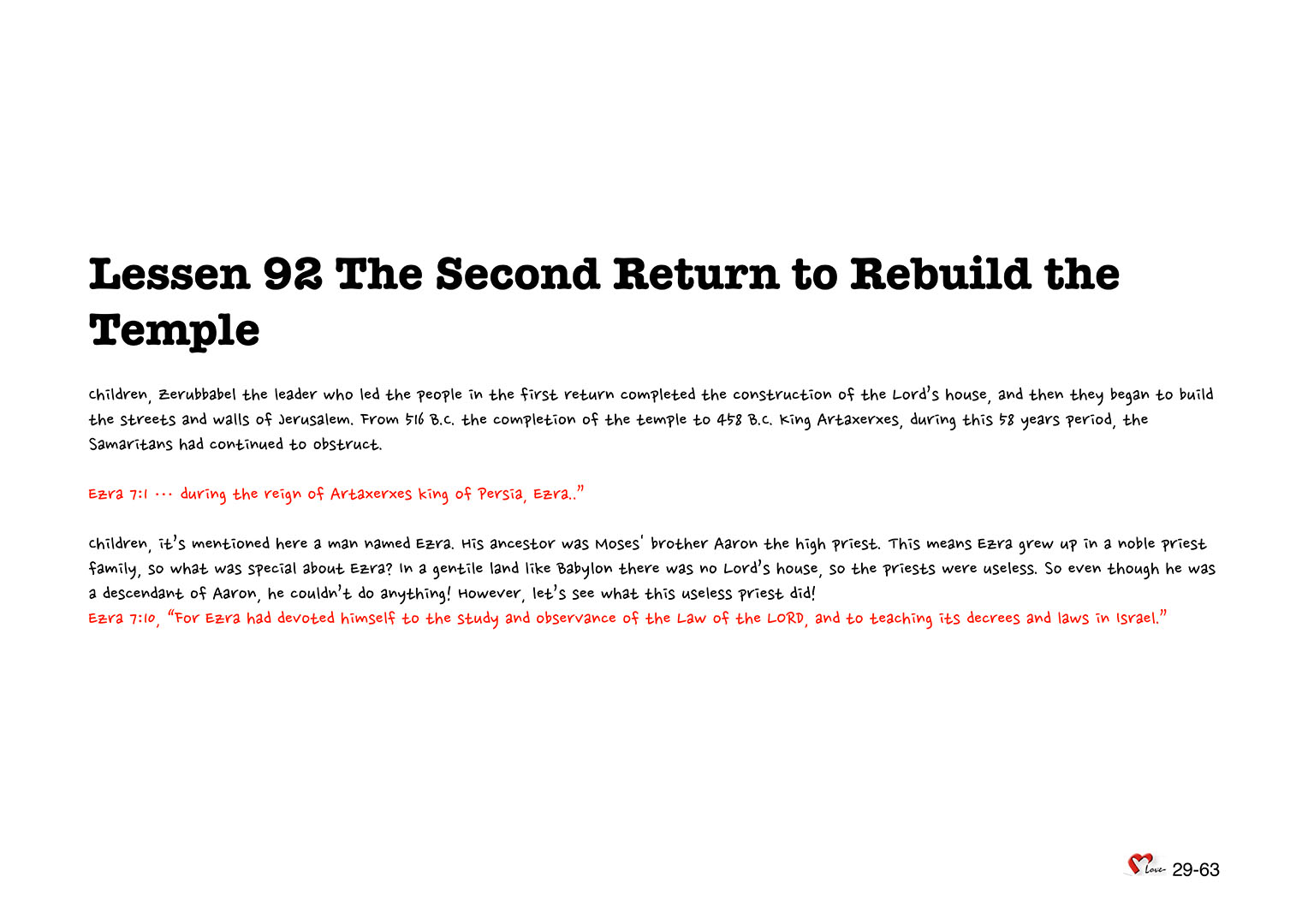 Chapter 29 - Lesson 92 - The Second Return to Rebuild the Temple