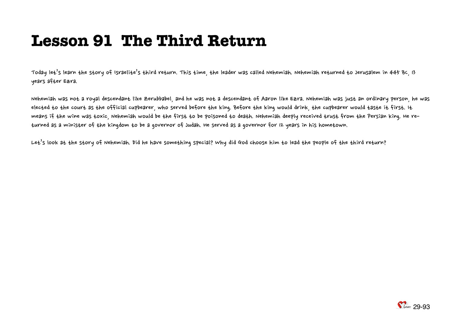 Chapter 29 - Lesson 93 - The Third Return